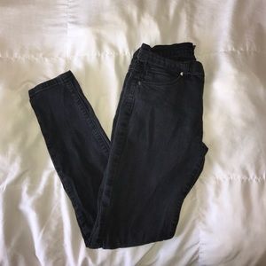 Forever 21 Cropped Black Washed Out Jeans