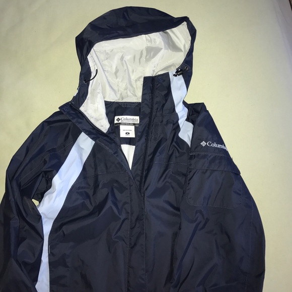 columbia navy blue rain jacket