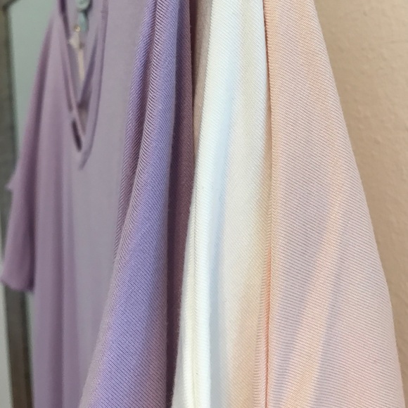 LAST - Lavender bamboo criss-cross top - Picture 4 of 4