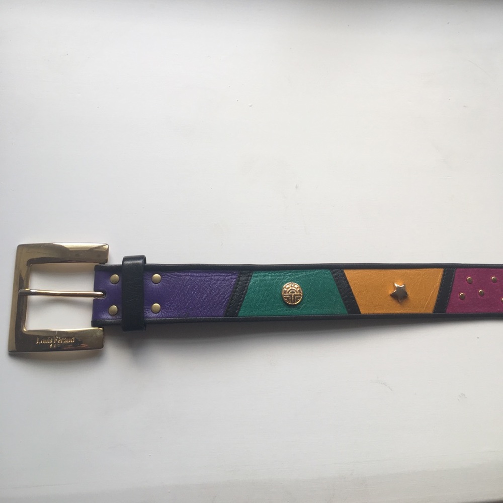Louis Feraud vintage leather and suede belt