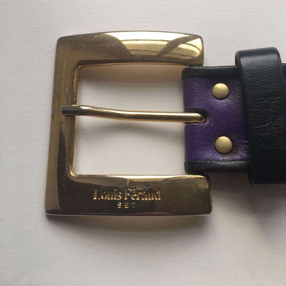 Louis Feraud vintage leather and suede belt main image 4