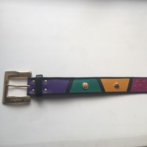 Louis Feraud vintage leather and suede belt