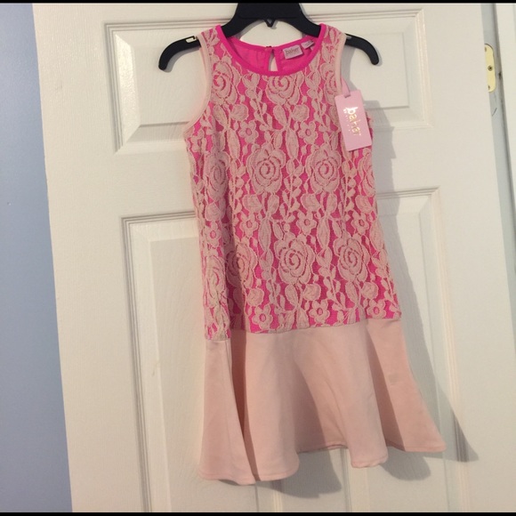Ted Baker Floral lace overlay drop waist girl dres