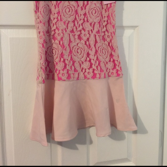 Ted Baker Floral lace overlay drop waist girl dres
