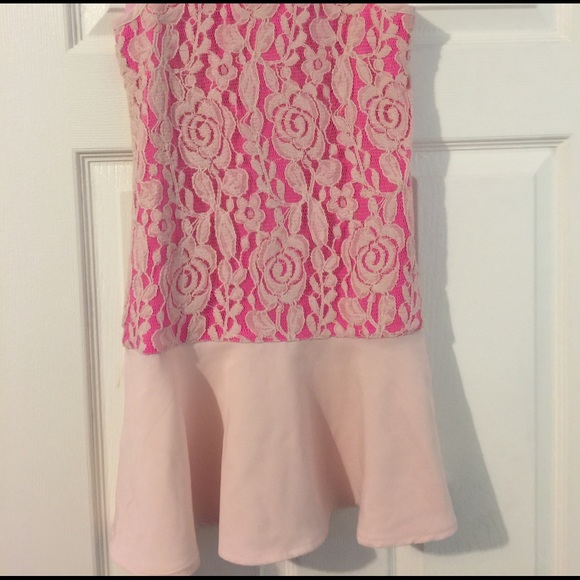 Ted Baker Floral lace overlay drop waist girl dres