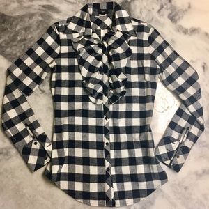 AQUA brand ruffle button down • hardly worn