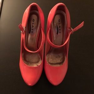 7" tangerine stilettos.