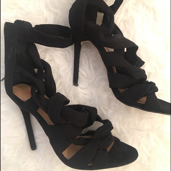Strappy Black Heels - Picture 2 of 4