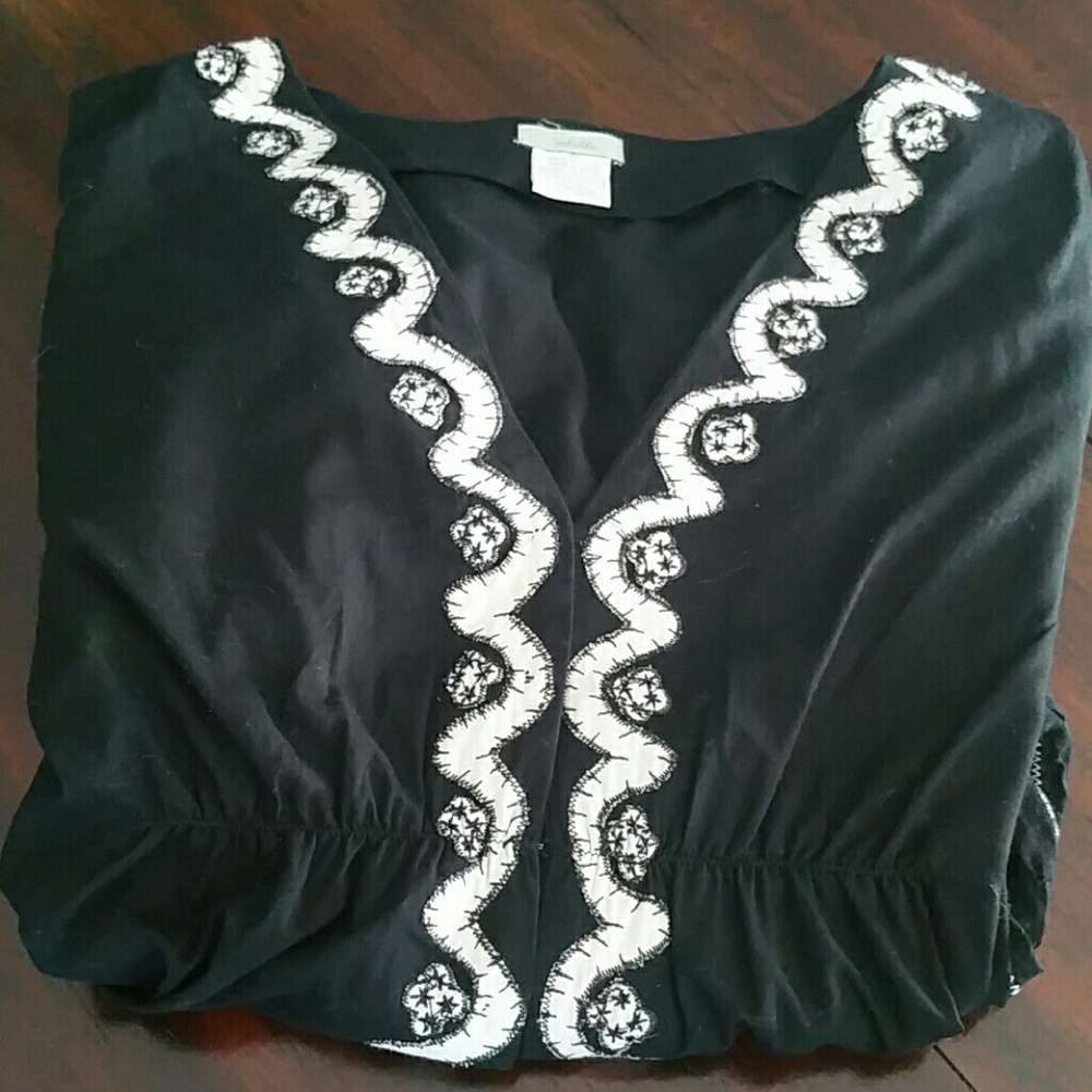 Anthropology Odille Beautiful black embroidery