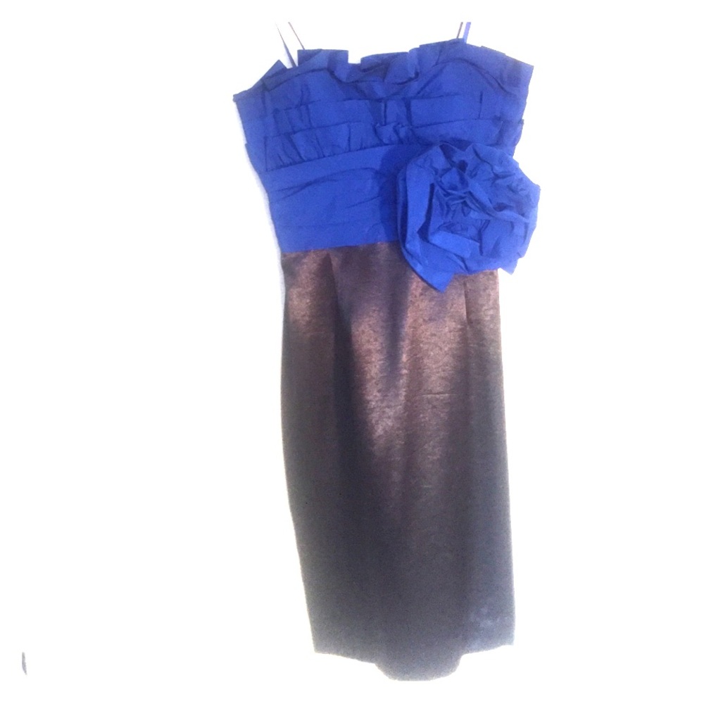 Max and Cleo Blue/Black Cocktail Dress