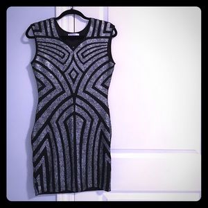 Black and silver sequin bodycon dress