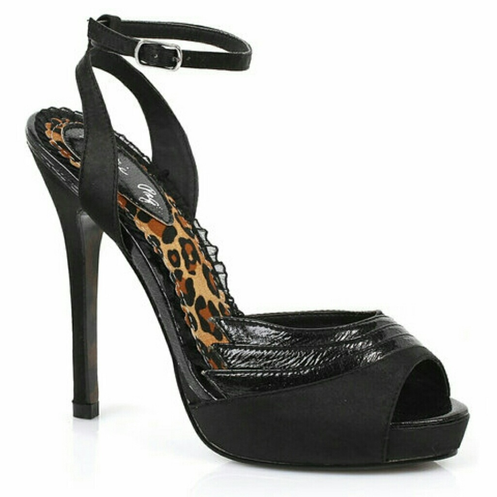 Bettie Page Black Gilda Pinup Heels