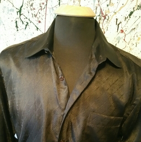 Modena Men's L/S Button Down Dress/Club Shirt - Picture 3 of 4