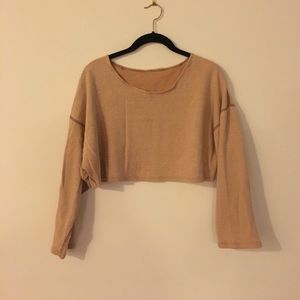 American Apparel Herringbone Crop Sweater