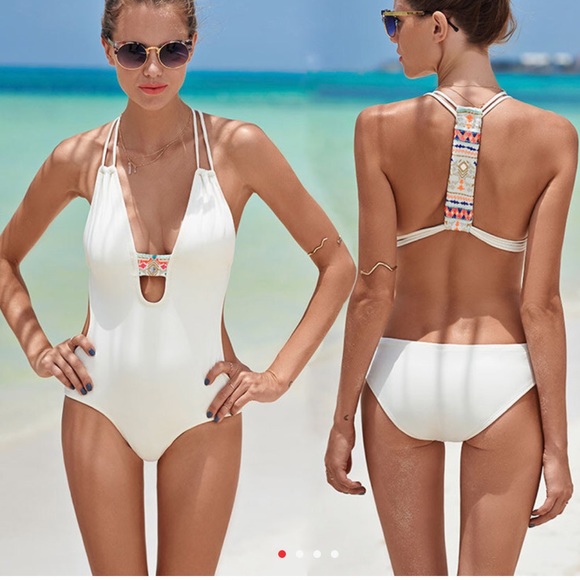 White Monokini Swimsuit - Picture 1 of 5
