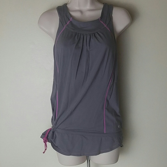 lululemon athletica Tops - Lululemon Gray/Purple Drawstring Tank 6