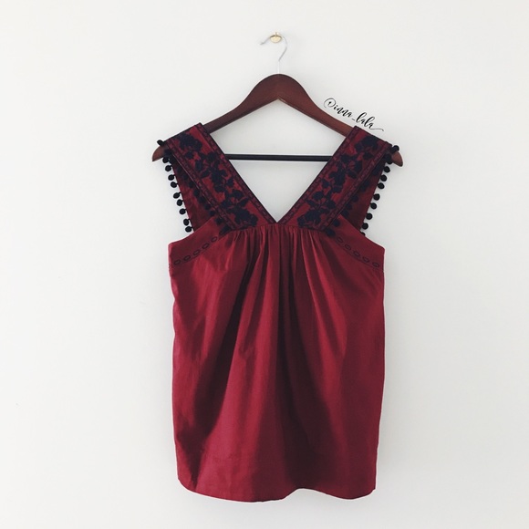 J. Crew Factory Tops - NWT J. Crew Factory • Embroidered Pom Tank Top