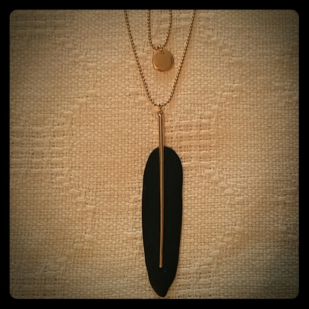 Beautiful Black Feather Necklace
