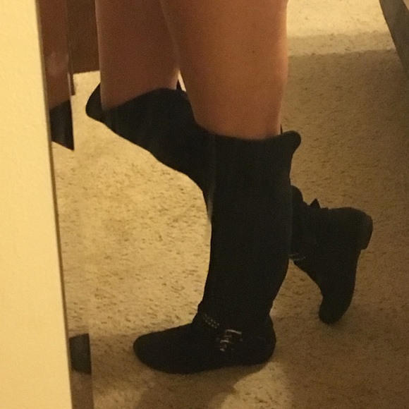 BCBG Generation black suede over the knee boots - Picture 2 of 4