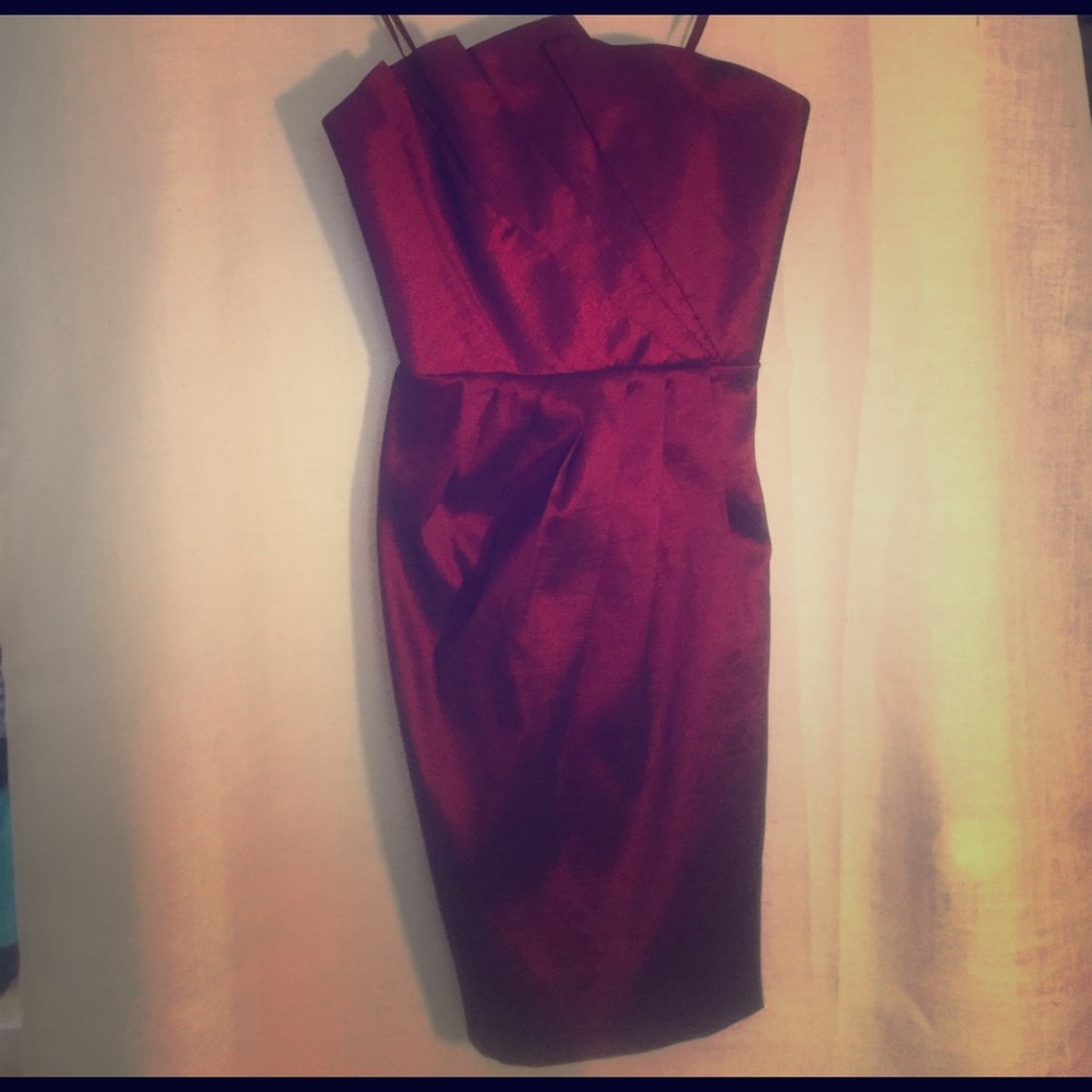 Max and Cleo Strapless Red Dress