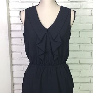 Little Black Dress Ruffles Pockets