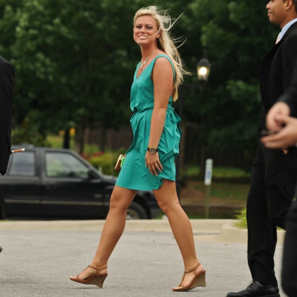 Tie- back teal Ya Los Angeles dress