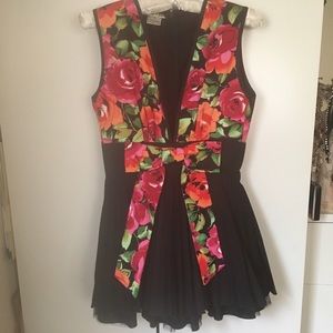 LF Floral Plunge Pleat Dress