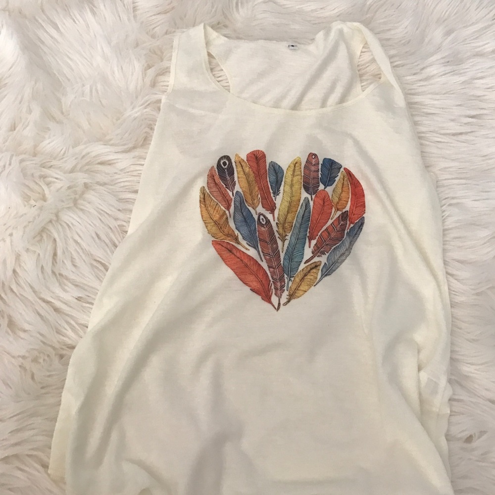 Heart Shape Feather Tank - Picture 5 of 5