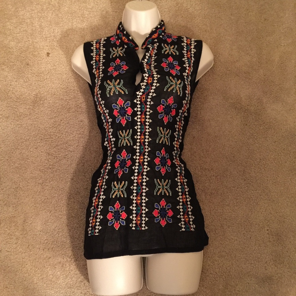 Multicolored Tribal Mesh T-Shirt