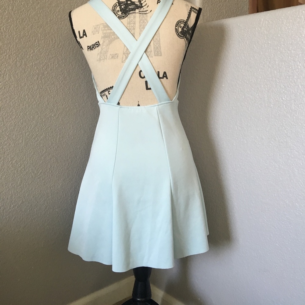Sky blue cris cross backless dress size small