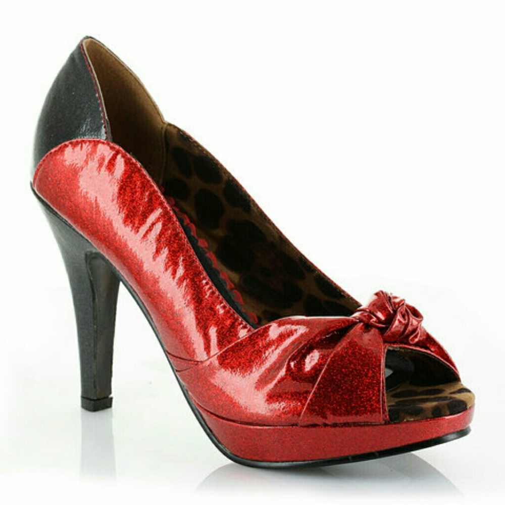 Bettie Page Black and Red Serena Pinup Heels