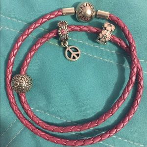 Pandora leather wrap bracelet