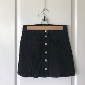 TOPSHOP Black Denim Skirt