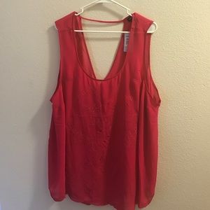 Torrid Pink Embellished Open Back Tank -Size 4