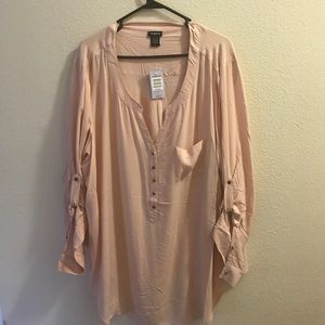 Torrid Pale Pink 1 Pocket Button Up Shirt- Size 4