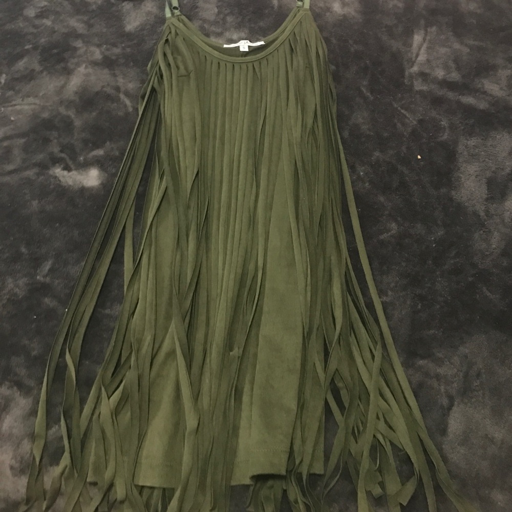 Suede Olive Came Dress with hassles.