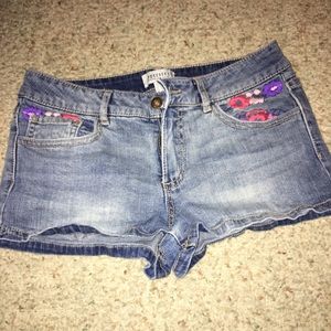 Floral Pocket Jean Shorts
