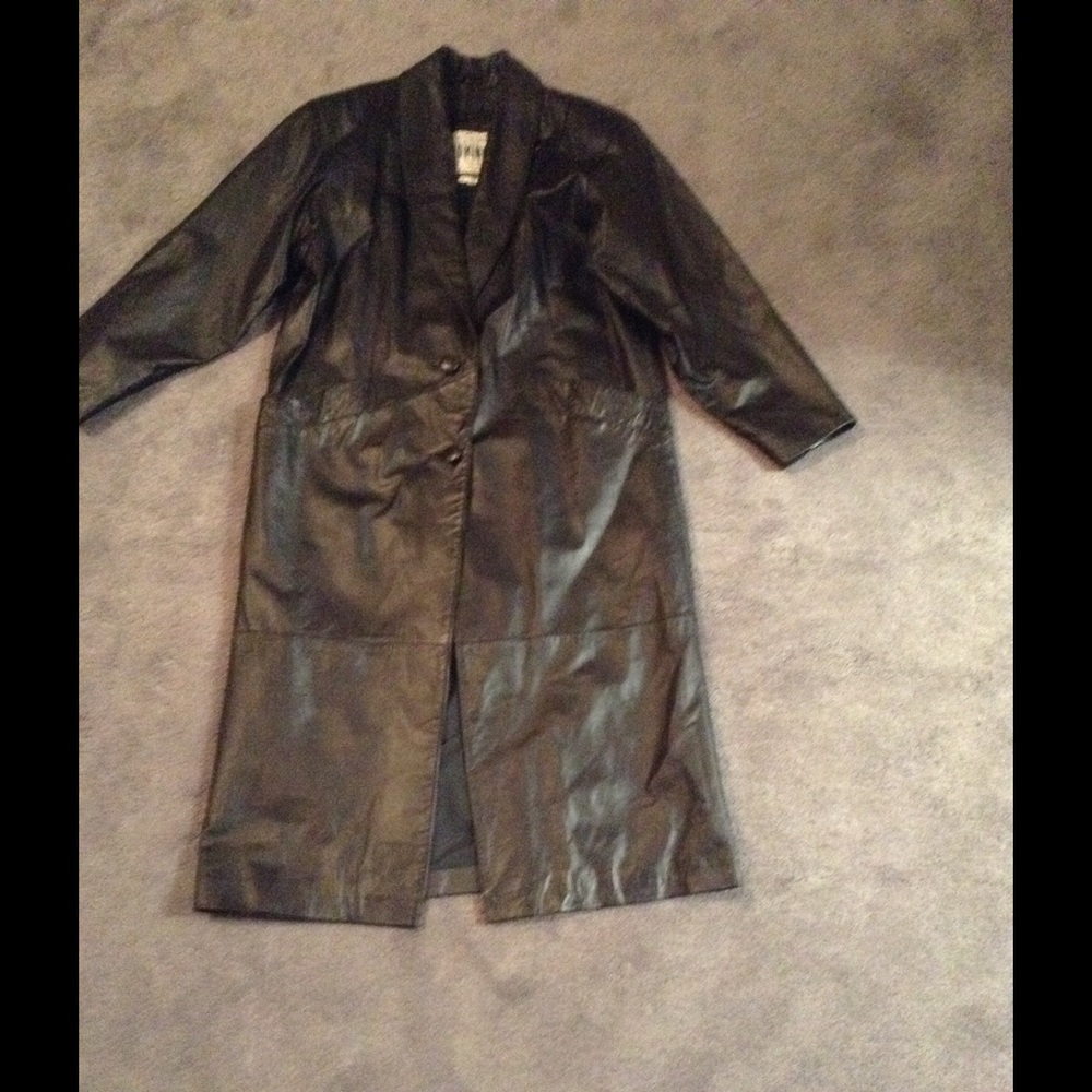 Men's leather trench coat