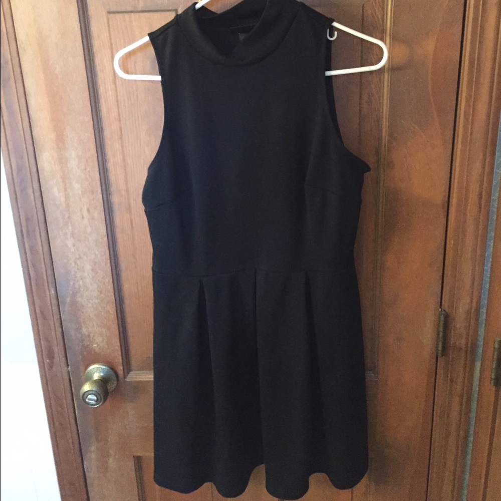 Black high neck dress