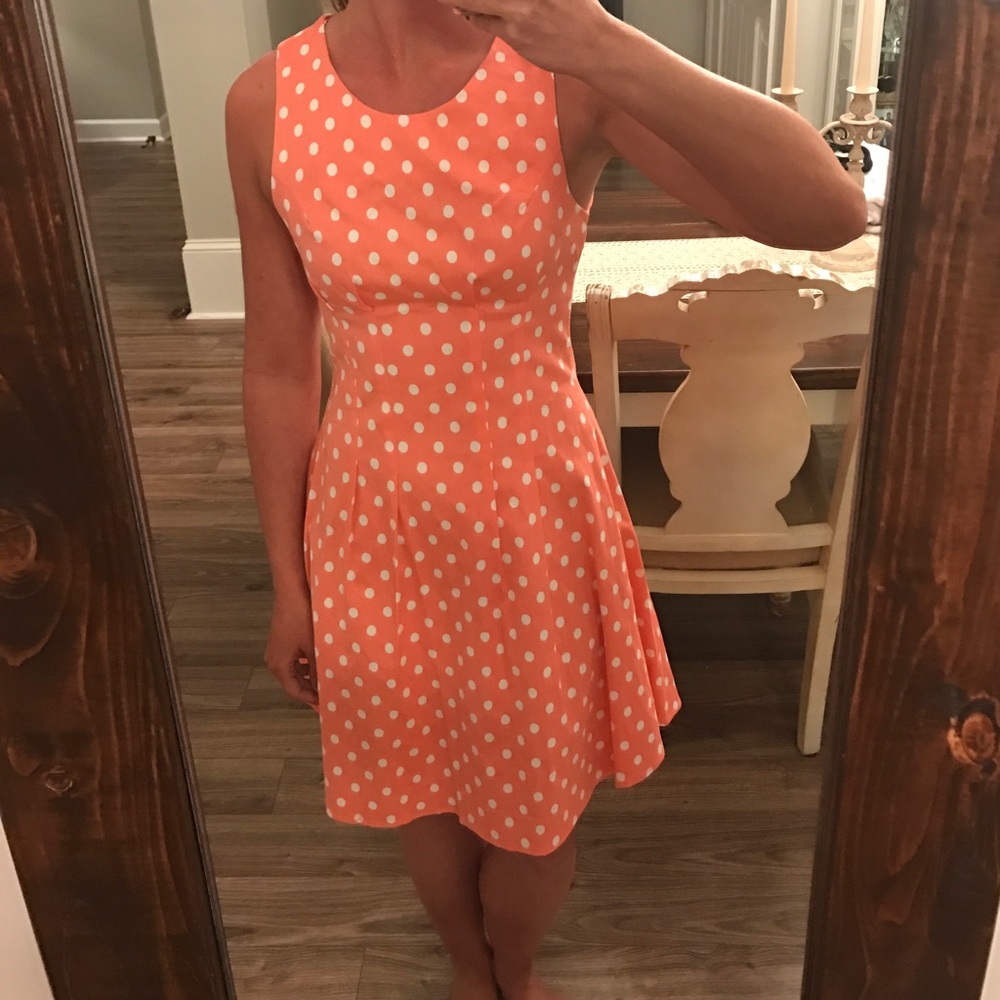 *NWT* Peach Polka Dot dress
