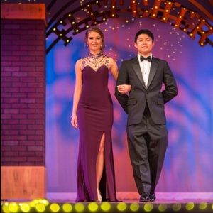 Purple pageant prom dress