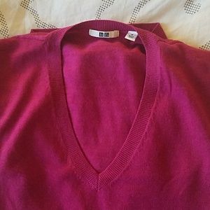 *uniqlo Men's Medoum Pink Sweater 100% Wool