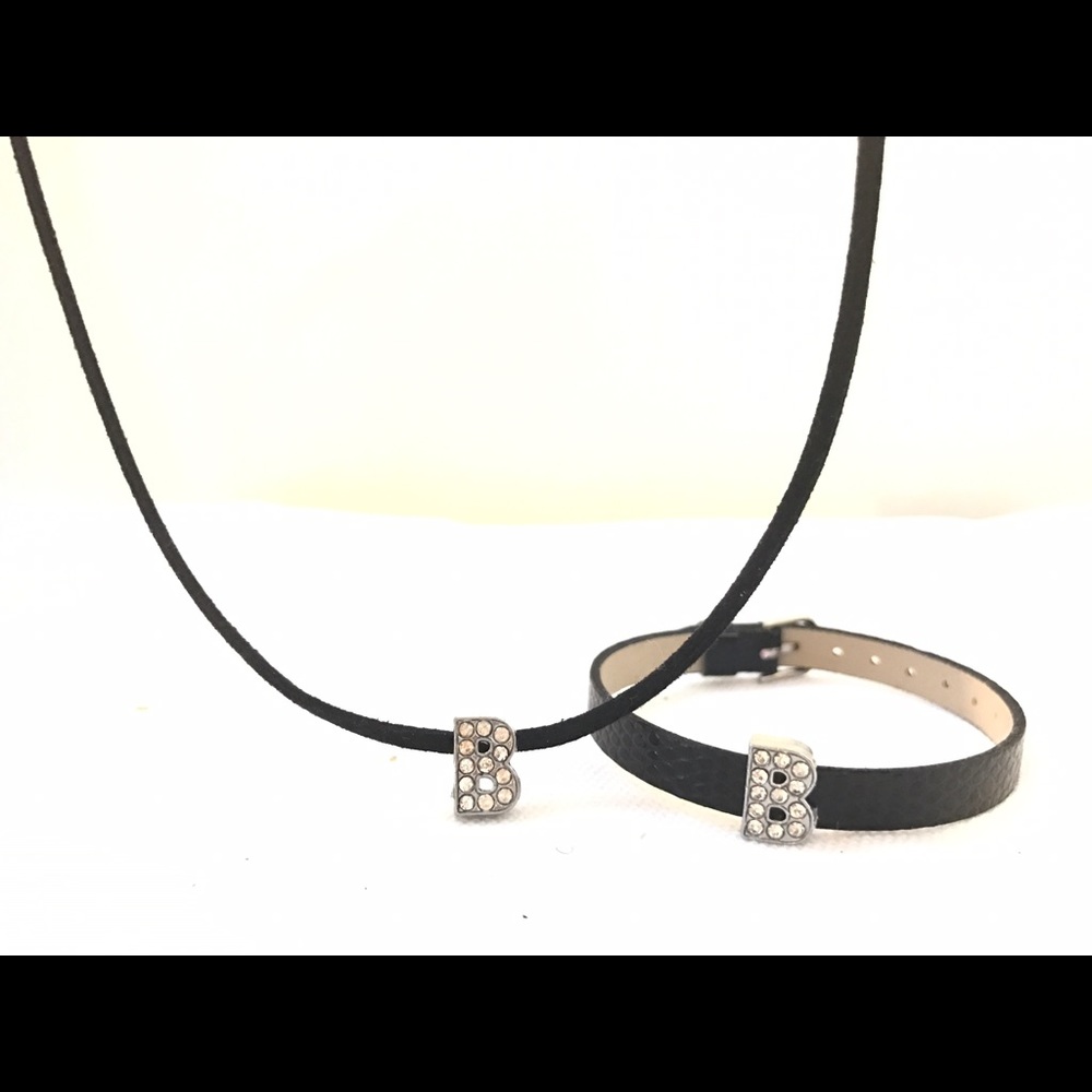 Letter. B set of bracelet and necklace