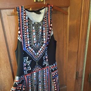 Aztec front zip dress