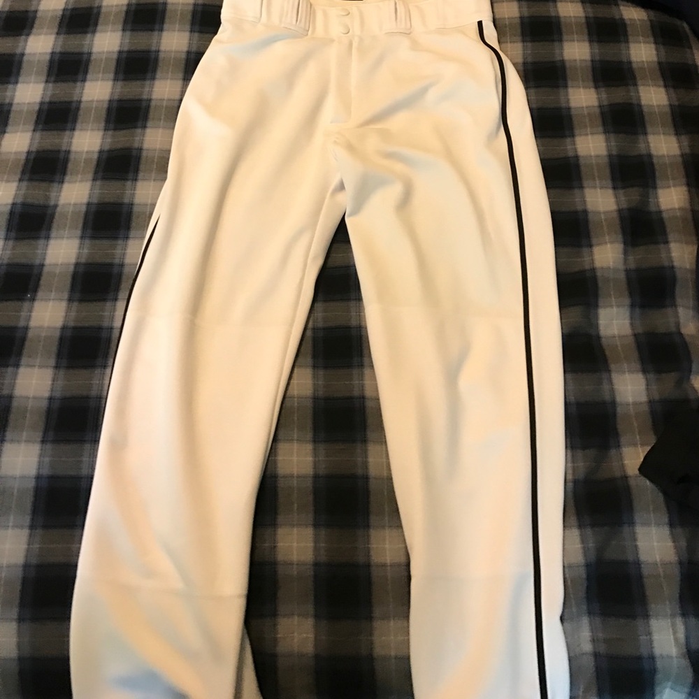 Baseball pants with black stripe down sides