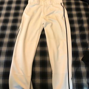 Baseball pants with black stripe down sides