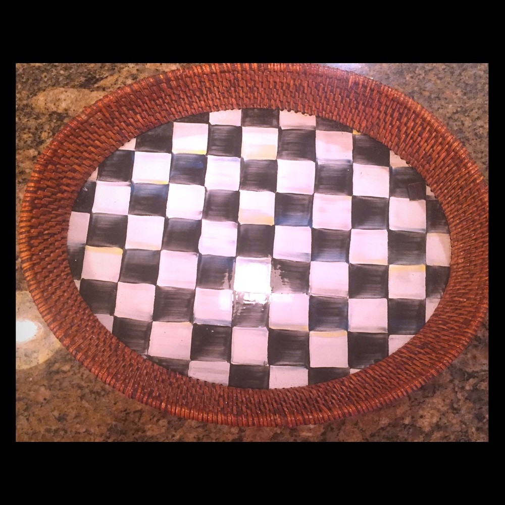 Never used Large Mackenzie Childs Courtly check.