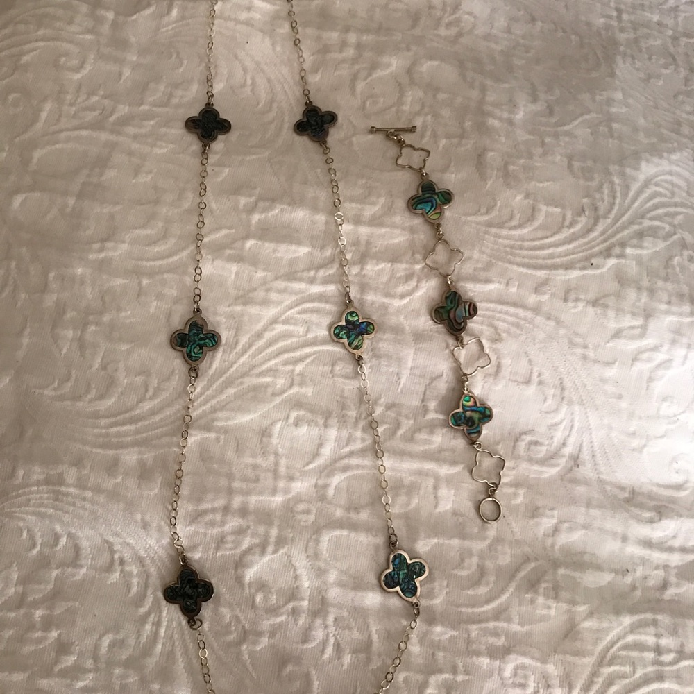 Necklece/ silver /nacrous(nacarado/975/bracelet