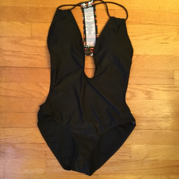 Black Monokini One-Piece Swimsuit - M - Picture 4 of 5