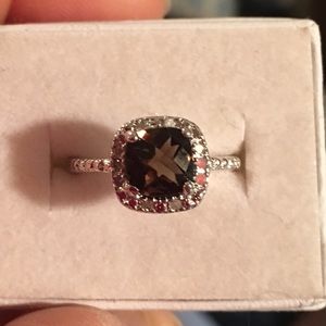 Smokey Topaz and White Diamonds